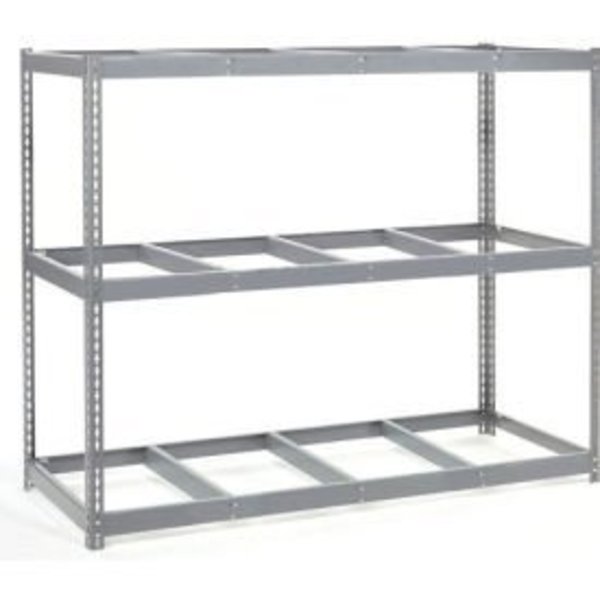 Global Equipment Wide Span Rack 96Wx36Dx96H, 3 Shelves No Deck 1100 Lb Cap. Per Level, Gray 716680